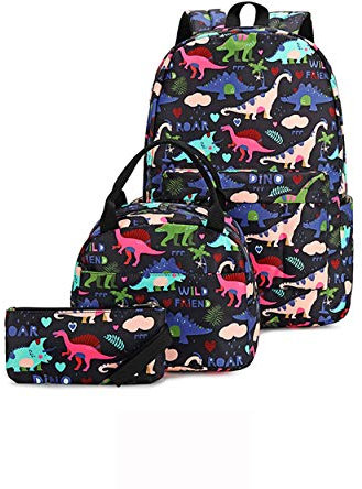 Asge Schulrucksack 3-teiliges Set Canvas Rucksack Casual Schultasche Damen Schoolbag Travel Daypack Jugendliche Classic Mädchen Schoolbag (A)