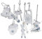 6 TLG Set Christbaumschmuck Weiss Holz Schlittschuhe Ski Schlitten OTH Baumschmuck Nostalgie Alpen Winter Chirstbaumdeko Hänger Holzdeko