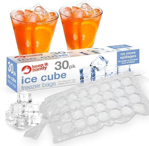 Pick2Basket 30 Ice Cube Freezer 30 Bags - Makes 840 Ice Cubes 28 Cubes per Bag UK