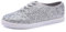 Feversole Damen Mode Kleid Sneakers Party Bling Casual Flats Embellished Shoes, Silber 40 EU