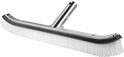 VABNEER Poolbürste Poolreinigung Reinigungsbürste 18 Zoll mit Aluminiumgriff und verstärkter Aluminium Rückseite für Poolwand und Poolboden (Grau)