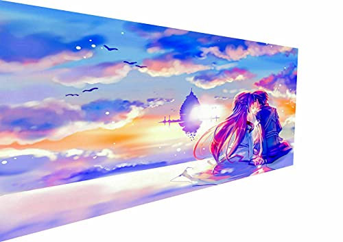 Magic Canvas Art - Bilder Anime Sword Art Online Kirito Asuna Leinwandbild 1- teilig Hochwertiger Kunstdruck modern Wandbilder Wanddekoration Design Wand Bild – P5210, Größe: 90 x 60 cm