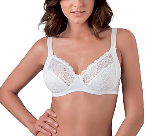 Cotonella 1 Pezzo Reggiseno L'Altra CD056 con Inserti in Pizzo Senza Ferretto- Coppa C, Bianco 4