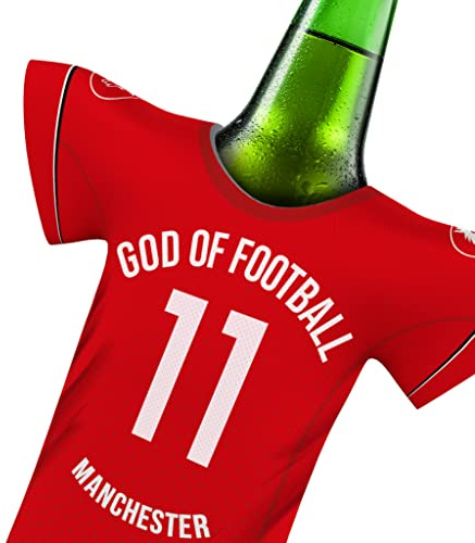 Manchester UTD. Trikot Fanartikel Geschenk GOD of Football | Home Trikot Überraschung | für Manchester U. Fanartikel | Mann Freund Bruder Weihnachten Trikotkühler by MyFanShirt DEUK