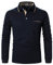 AIOIDI Baumwolle Herren Plaid Poloshirt Langarm Basic Tennis Polohemd Polo A-Blau XL
