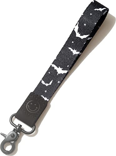 DQL Halloween Gifts Bats Print key lanyard, wristlet strap for key, hand wrist lanyard keychain, short key lanyard