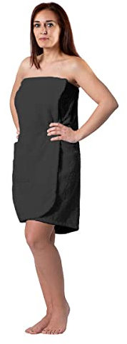 Morbidissimi Telo Bagno Kilt Sauna da Donna Spugna 100% Cotone K534 L-XL Nero