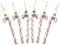Pack of 6-13CM Glitter Candy Cane –Christmas Tree Hanging Decoration Bauble Xmas Ornament (Rose Gold)