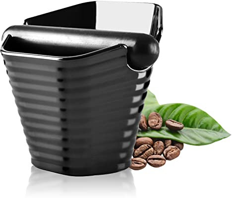 Misazy Coffee Knock Box - 0.6L Coffee Grounds Knock Box, Black Knock Box Coffee Grounds - Barista Collect Recycle Coffee Grounds Accessories