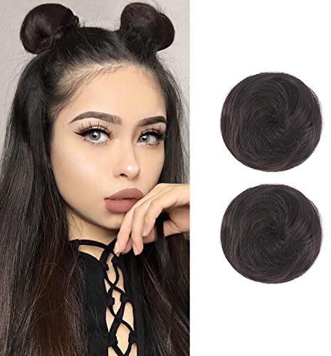 2PCS Mini Kralle Falsche Brötchen Glatte Haare Bun Extensions Haar Donut Chignon Clip in Haar Scrunchies