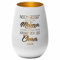 4you Design Windlicht Noch Besser Dich zur Mama zu haben…(Metall-Weiß-Gold), Teelichthalter zum Muttertag, oder Geburtstag, Geschenkidee Eltern oder Großeltern, kleine Vase Dekoration