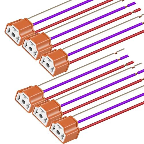 Gebildet 6Stück H4 Pigtail Scheinwerfer Buchse H4 Kabelbaum Scheinwerferstecker Keramik H4 9003 Stecker für Scheinwerfer Nebelscheinwerfer Nachrüstung