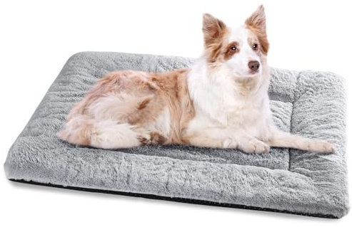 BaoDan Panier Chien, Tapis Chien Grande Taille, Lavable, 106x71 cm Gris