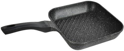 Sterling Ventures Smart Griddle Pan Aluminium Durable Non Stick Griddle Pan Marble Collection with Heat-Resistant Handle Oven & Dishwasher Safe Grill Pan for Induction Hob (28CM)