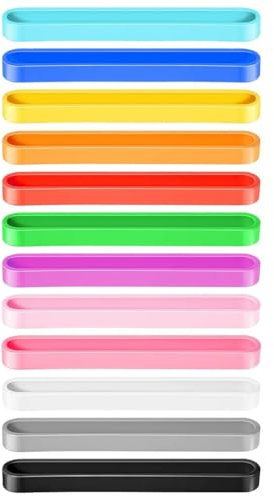 12 Stück Silikon Gummibänder, 14 x 1cm Bunte Gummibänder, Große Gummibänder, Bunte Elastische Bänder, Elastische Breite Dicke Gummibänder, Für Bürobedarf, Bücher, Klemmbrett, Notebook
