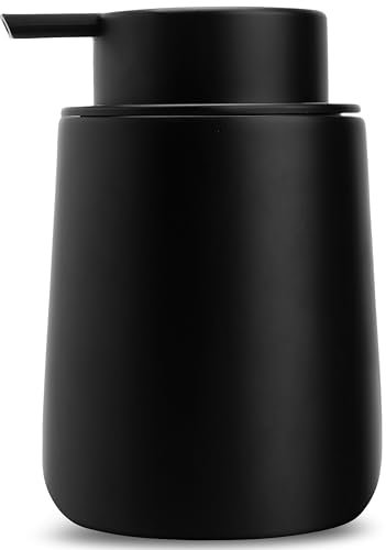 Yew Design Distributeur de Savon pour Les Mains Noir Mat, 270 ML, Pompe Antirouille pour Savon Liquide ou Vaisselle, Bouteille Utilisable dans la Cuisine, sur Le Comptoir et dans la Salle de Bain