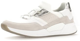 Gabor Damen Low-Top Sneaker, Frauen Halbschuhe,Wechselfußbett,Plateausohle,straßenschuhe,Strassenschuhe,Weiss/White/Silber,38.5 EU / 5.5 UK
