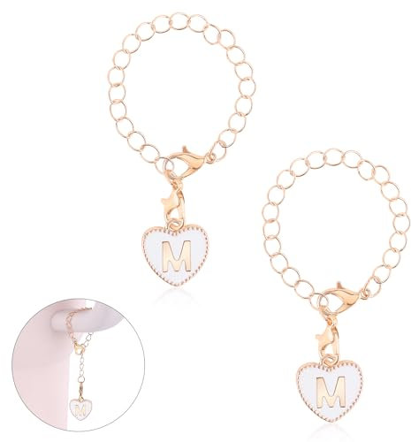 PEUTIER Letter Accessories for Stanley Cup, Heart Alphabet Pendant Personalized Name ID Initial Letter Decorations Handle for Stanley Accessories (Letter M), as shown in the pictur
