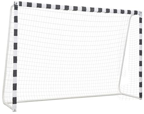 Fußballtor 300x200x90cm Metall Schwarz und Weiß