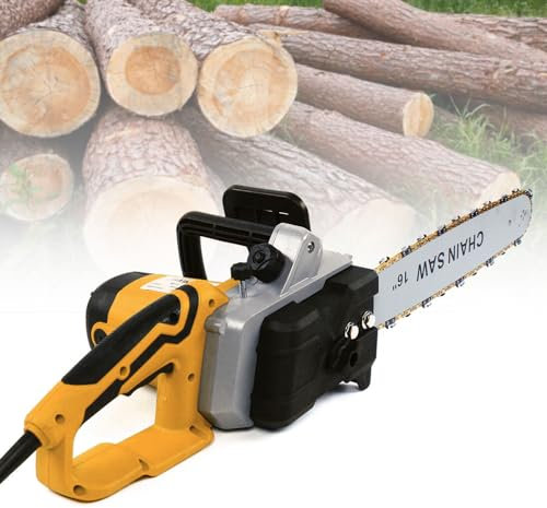 Elektro-Kettensäge, 16 Zoll Kettensäge mit 40 Hoch Kupferdrahtmotor, 2KW 400rpm Motorsäge Elektro Kettensäge, Kabelgebunden
