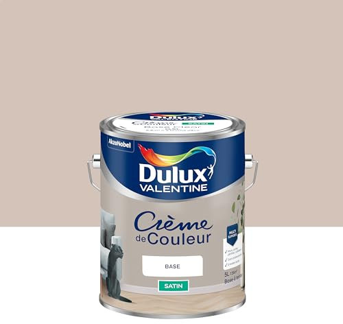 Dulux Valentine Crème de Couleur - Peinture multi-supports intérieure - Satin Lin Intense 5 L