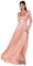 Estationeryhouse Elegantes Maxikleid mit langen Ärmeln, Satin, Abaya, seitlicher Reißverschluss, Satin, Plissee, Dupatta nicht im Lieferumfang enthalten, rosa - dusty pink, 40