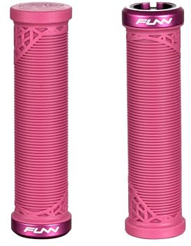 Funn Hilt JR Impugnature per Manubrio Mountain Bike con Morsetto Singolo a Bloccaggio, Impugnature Bloccanti per Manubrio da Bicicletta con Diametro Interno di 19 mm, Impugnature Brevi (Rosa)