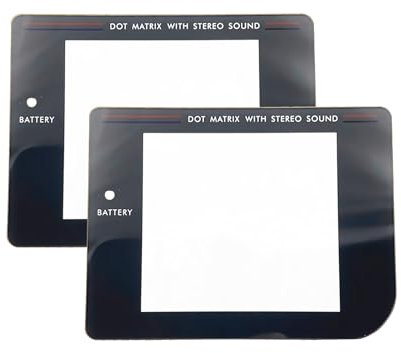 Glasspiegeloberfläche für GB-Schutz, Ersatzteil, für Gameboy-Spielekonsole, kratzfester Displayschutz und Kleber auf der Rückseite, 2 Stück