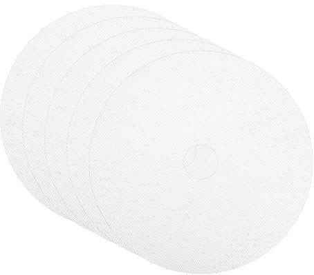 uxcell 13 Round Silicone Dehydrator Sheets, 5 Pcs Non-Stick Dehydrator Drying Mesh Reusable Fruit Dryer Mat for Food Dehydrator Fruit Dryer, White