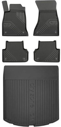 MOTOS Satz Gummifußmatten und Kofferraummatten passend für Audi A5 Sportback F5 ab 2016 Heckklappe Verbessern Sie Ihren Reisekomfort mit Antirutschmatte Auto 3D- Allwetter fußmatten Auto, Schutz vor V