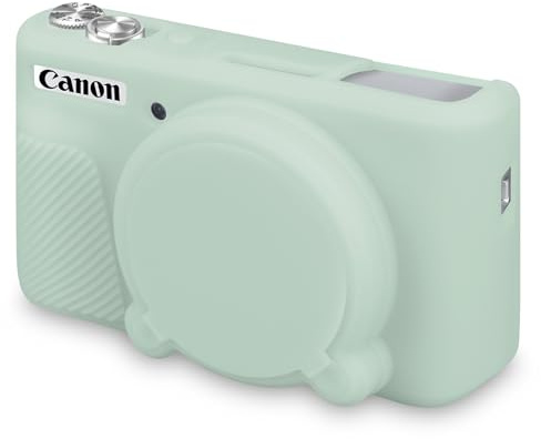 BOVKE Silikon Kameratasche für Canon PowerShot SX740/ SX730 Digitalkamera, SX740 Kamera-Softcase-Hülle, Gummi-Kameratasche mit Abnehmbarer Objektivabdeckung, Jelly Green