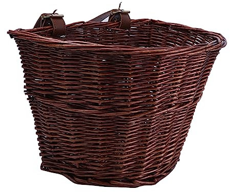 WOONEKY vorderer Korb Handy aufsteller Handy Halterung Handy Holder dekoringe verkleidung Fahrradkorb einkaufen Fahrrad Lenkerkorb elektrischer Korb Fahrradkörbe Weidenkorb Hölzern