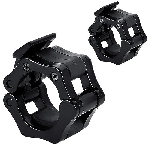 Kugooyi 2 Stück Hantelverschlüsse, Schnellverschluss Olympische Langhantel Barbell Klemmen Verriegelung für Workout Gewichtheben Training Schnellwechsel Hantelscheiben Fitnessstudio Zubehör (25mm)