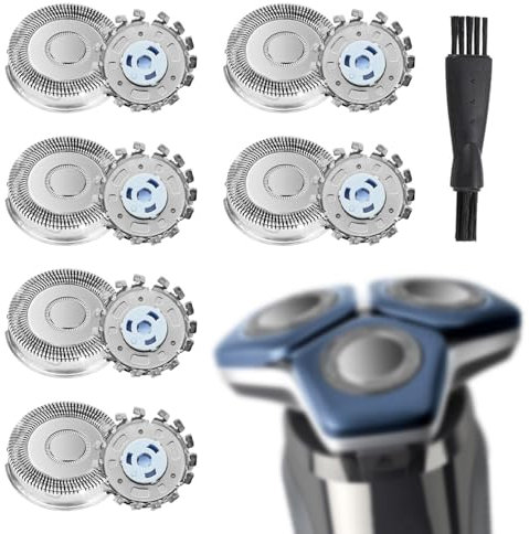 6 Stück SH71 Ersatzscherköpfe kompatibel mit Philips, für Shaver Serie 7000 (S7XXX) und eckige Serie 5000 (S55XX) S5531/S5532/S5533/S5536/S5830/S6600 & S6800 mit Reinigungsbürste