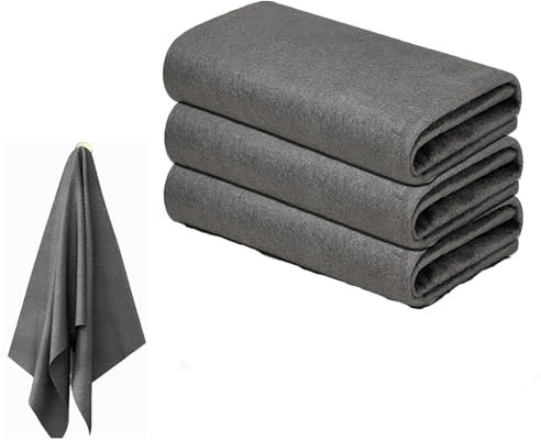 3 PCS magic cleaning cloth, Reusable Microfiber Streak Free Miracle Cleaning Rags, Lint Free Towels for Home, Windows, No Trace Absorben Microfiber Cleaning Rags for Dust Cloths, Cars(10X20X0.5CM)