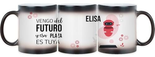 Wanapix | Taza Personalizada con Nombre | Taza Mágica | Regalo Original Opositores | 325ml | Apta para Microondas | Futuro