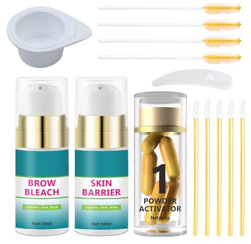 Set zum Aufhellen der Augenbrauen – Kit zum Aufhellen der Augenbrauen | Aufhellung für die Augenbrauen, schnelles Aufhellen für professionelle Ergebnisse zu Hause, Bleichmittel