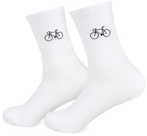 MEJOSER Fahrrad Socken Herren 42-46 Lustige Fahrradsocken Rennrad Fahrradfahrer Radfahrer Geschenke Tennissocken Zubehör Accessoires Geschenk für Teenager Freunde Weihnachten Fahrradliebhaber