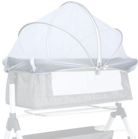 BWBIKE Zanzariera Universale per Lettino con Cerniera a 2 Vie, Coprimoschere Pieghevole per Culla e Lettino da Viaggio, Protezione Insetti per Lettino e Culla,Bianco, 60 x 105 cm
