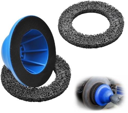 Yavinane Radnabenschleifer 3-teilig, Siliziumkarbid Kugelkopfschleifer für Auto, Innen-Ø 90 mm, Außen-Ø 150 mm, Aluminium Radnabenreiniger für Felgenwechsel, Rostentfernung, 1/2 Antrieb