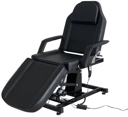 Table du Massage Réglable Lit du Massage Pliante Electrique pour Salon Professionnel et Maison, 82 cm (L) x 180 cm (l) x 63-87 cm (H) (Noir)
