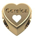 TALISMAN JEWELLERY Charm/Charm aus vergoldetem 3 Mikron 18 kt und Emaille für Schlangenkettenarmband - Insel Korsika, Korsika (10 mm x 10 mm)