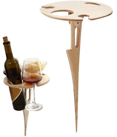 Générique Picknicktisch faltbar | Weinflaschenhalter für den Außenbereich, Weinregal, Holz, für, Garten, Plüsch, Terrasse, BBQ, Party, Angeln, Campfeuer