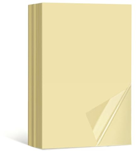 50 Sheets Sticker Paper for Printer A4, Printable Sticker Paper Labels Waterproof Sticky Papers Self Adhesive Inkjet Vinyl Film Decal Sheet for Inkjet Laser Printers (Clear)