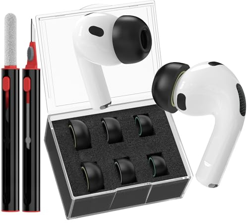 Delidigi Memory Foam Ohrstöpsel für AirPods Pro 3 (2025) Ohrhörer, 3 Paar Superbequeme Ersatz Ear Tips, Kompatibel mit Apple AirPods Pro 3. Generation mit Reinigungsset S M L