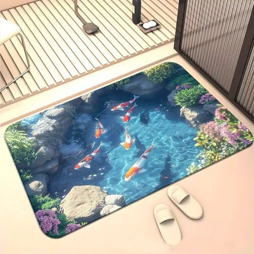 acsewater Koi Trap Fußmatte 3D-gedruckte optische Täuschung Eingangsmatte rutschfeste, waschbare Matte Geeignet für den Innen- und Außenbereich