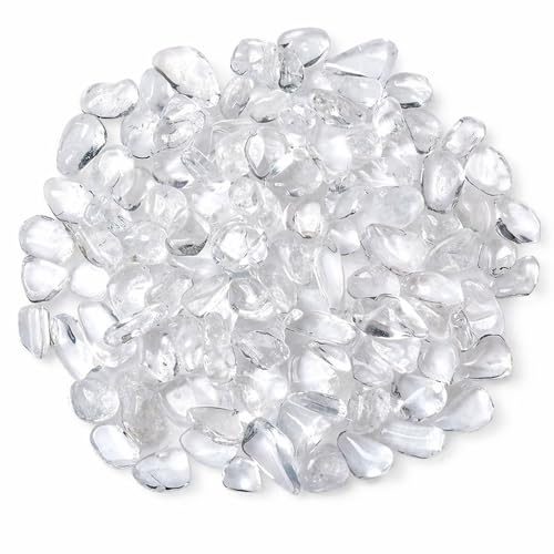 realideas Clear Natural Quartz Chips 2.2LB - White Crystal Chips Bulk Decorative Gravel for Aquarium, Succulent Plants, Vase Filler, DIY Crafts(5-7mm Size)