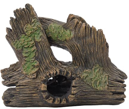 Relaxdays Aquarium Deko, Baumstamm, Polyresin, braun | HxBxT: 17 x 20 x 10 cm, Aquariumdekoration für Süß- & Salzwasser
