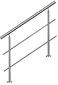 Sailun Main courante, Garde-fou, garde-corps, rambarde, rampe en acier inoxydable avec 2 poteaux pour escaliers, parapet, balcon.