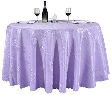 Heheja Tischtücher Eckig Rund Damast Jacquard Tischdecke Ornamente Hell Lila 160cm